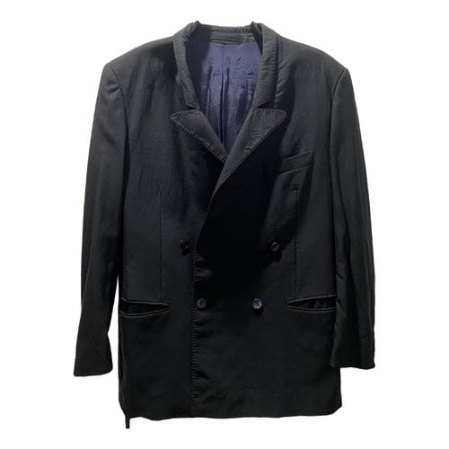 Pre-owned Saint Laurent Trench In Navy