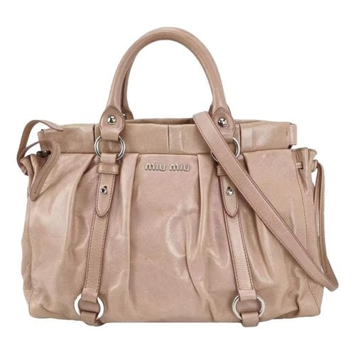 Pre-owned Miu Miu Bow Bag Leather Handbag In Pink
