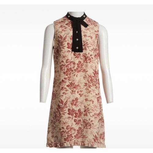 Pre-owned Gucci Linen Mid-length Dress In Burgundy