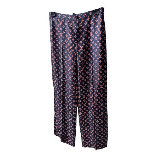 Pre-owned Louis Vuitton Silk Large Pants In Blue