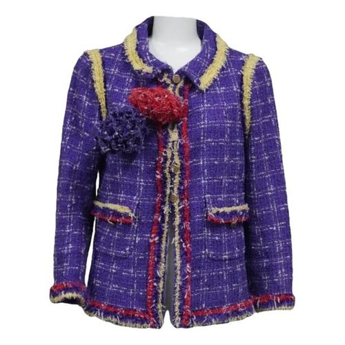 Pre-owned Chanel Silk Jacket In Purple