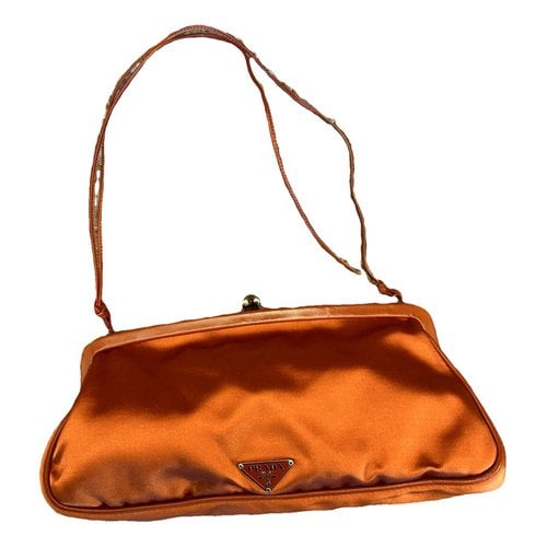 Pre-owned Prada Silk Handbag In Orange