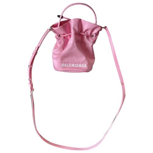 Pre-owned Balenciaga Wheel Cloth Crossbody Bag In Pink