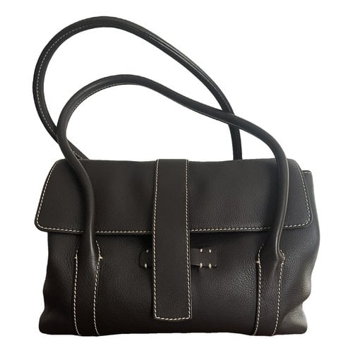 Pre-owned Loro Piana Leather Handbag In Black