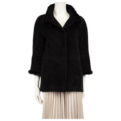 Pre-owned Cinzia Rocca Wool Coat In Black