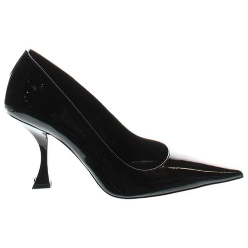 Pre-owned By Far Patent Leather Heels In Black