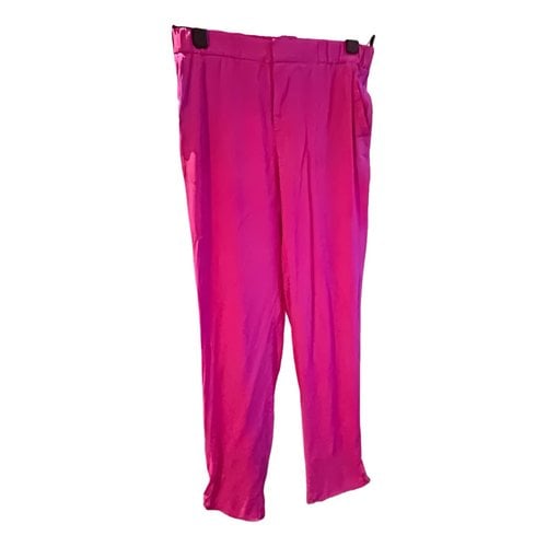 Pre-owned Roberto Cavalli Silk Trousers In Pink