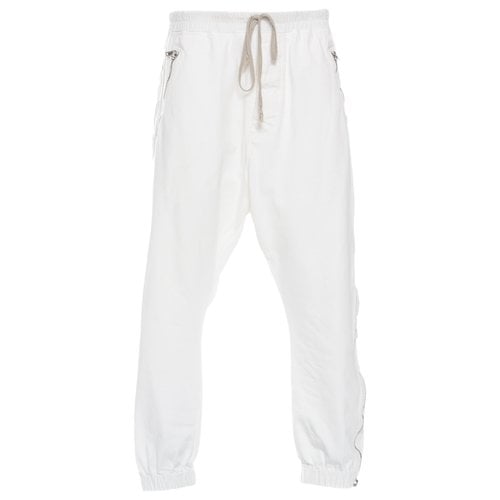 Pre-owned Rick Owens Trousers In White