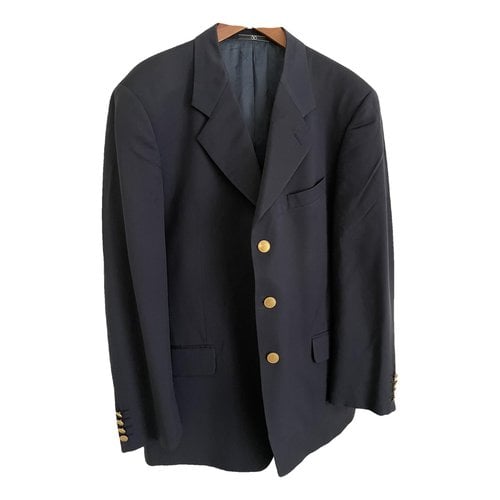 Pre-owned Valentino Wool Suit In Blue