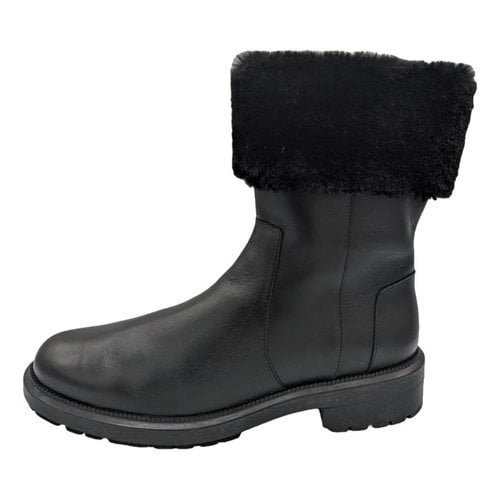 Pre-owned Aquatalia Leather Snow Boots In Black