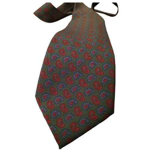 Pre-owned Les Copains Silk Tie In Green