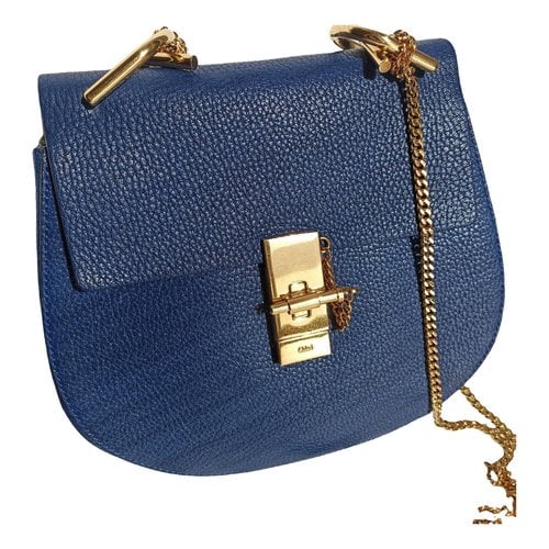 Pre-owned Chloé Drew Leather Crossbody Bag In Blue