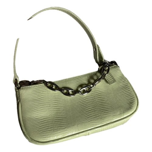 Pre-owned By Far Rachel Vegan Leather Handbag In Green