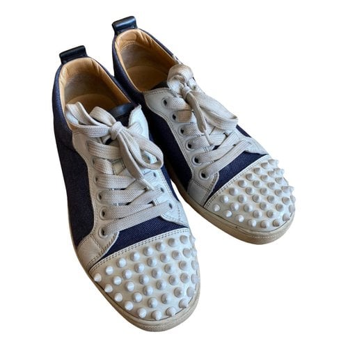 Pre-owned Christian Louboutin Cloth Trainers In Blue