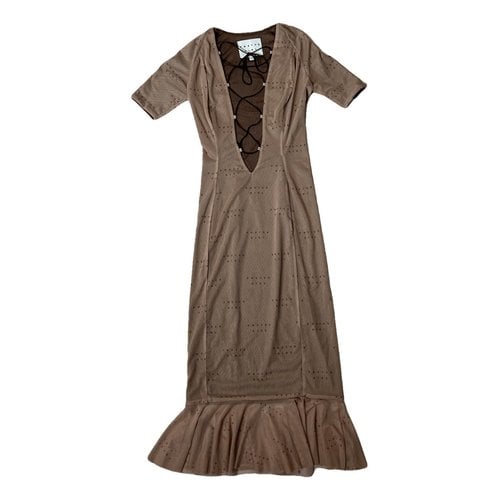 Pre-owned Poster Girl Maxi Dress In Brown