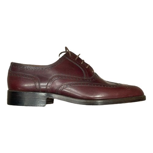 Pre-owned Bally Leather Lace Ups In Burgundy