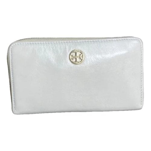Pre-owned Tory Burch Leather Card Wallet In White