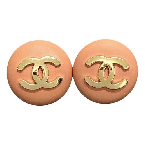 Pre-owned Chanel Cc Earrings In Orange