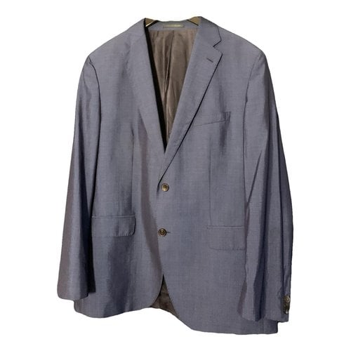 Pre-owned Hugo Boss Silk Jacket In Blue