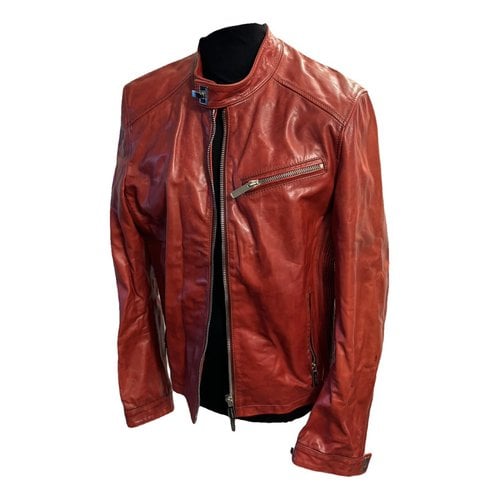 Pre-owned Dsquared2 Leather Jacket In Red