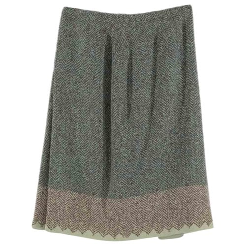 Pre-owned Christian Lacroix Wool Mid-length Skirt In Green