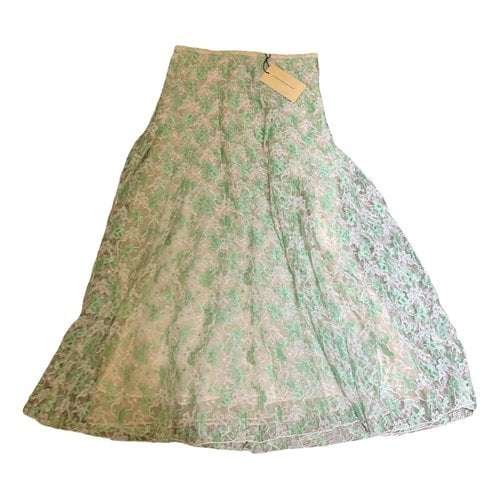 Pre-owned Christopher Kane Silk Maxi Skirt In Green