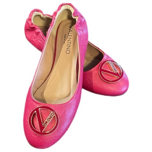 Pre-owned Valentino By Mario Valentino Leather Ballet Flats In Pink