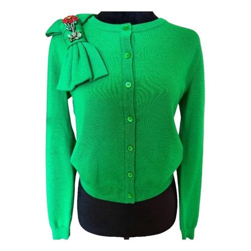 Pre-owned Moschino Wool Cardigan In Green