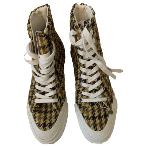 Pre-owned Good News Cloth Lace Ups In Beige