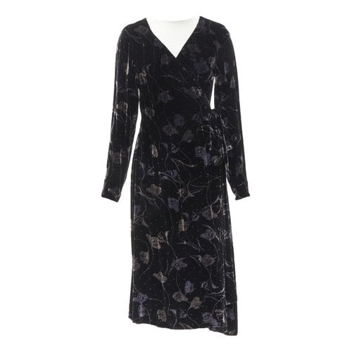 Pre-owned Diane Von Furstenberg Velvet Mid-length Dress In Black