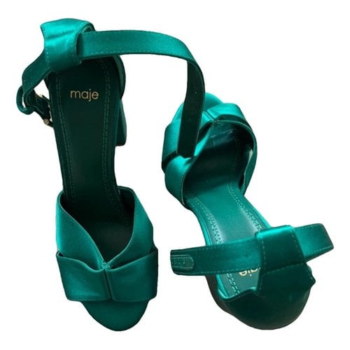 Pre-owned Maje Cloth Heels In Green