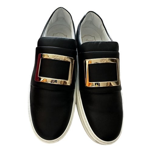 Pre-owned Roger Vivier Leather Trainers In Black
