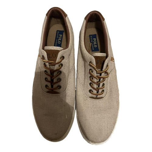 Pre-owned Polo Ralph Lauren Cloth Lace Ups In Khaki