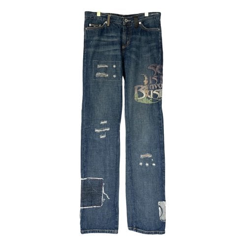Pre-owned D&g Straight Jeans In Navy