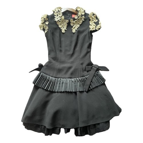 Pre-owned Manoush Tweed Mini Dress In Black