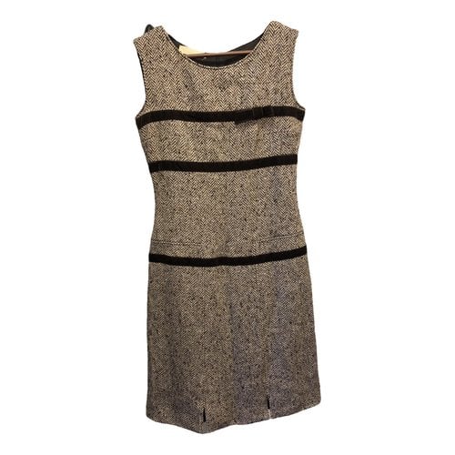 Pre-owned Valentino Wool Mid-length Dress In Brown