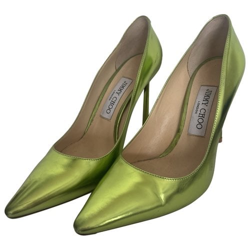 Pre-owned Jimmy Choo Anouk Leather Heels In Green