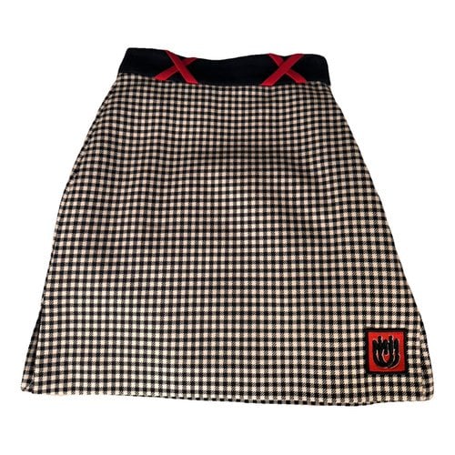 Pre-owned Miu Miu Wool Mini Skirt In Multicolour