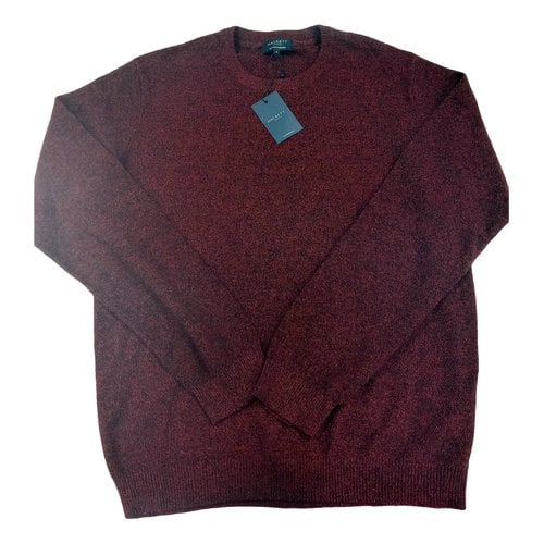 Pre-owned Hackett London Cashmere Pull In Burgundy