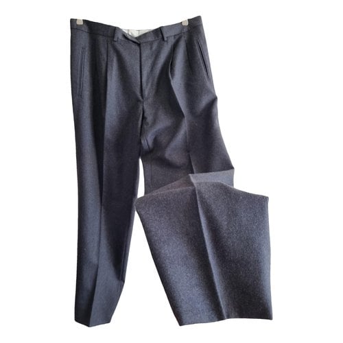 Pre-owned Cruna Wool Trousers In Grey