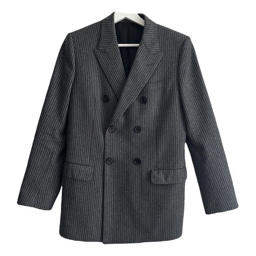 Pre-owned Celine Wool Blazer In Anthracite