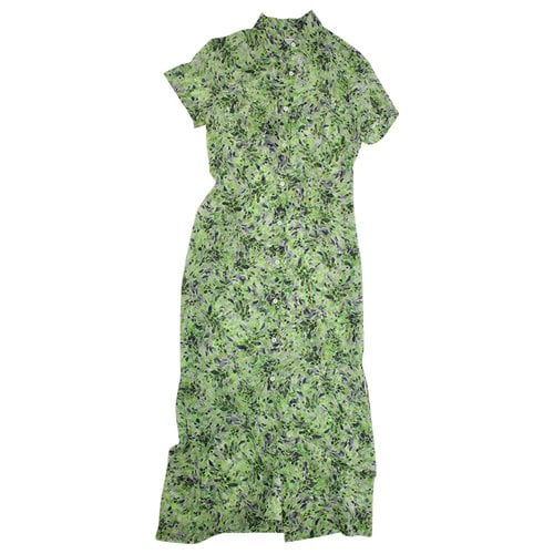 Pre-owned Dries Van Noten Silk Dress In Green