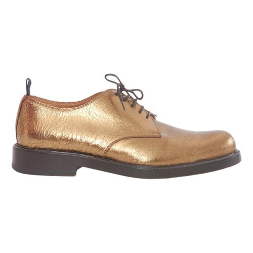 Pre-owned Marc Jacobs Leather Lace Ups In Gold
