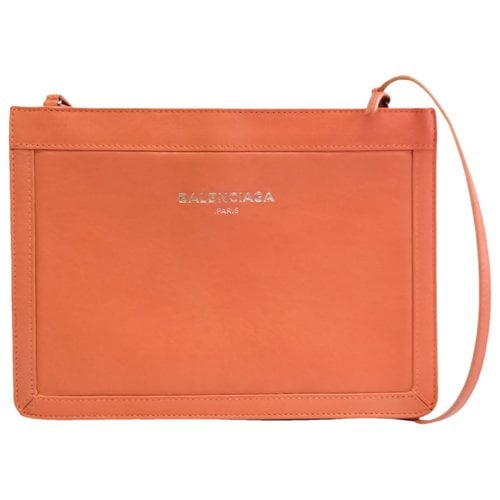 Pre-owned Balenciaga Leather Clutch Bag In Pink