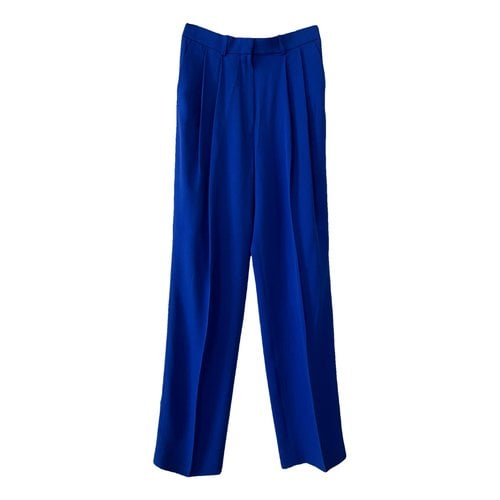 Pre-owned Celine Silk Trousers In Blue