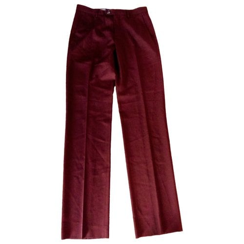 Pre-owned Jean Paul Gaultier Wool Trousers In Brown