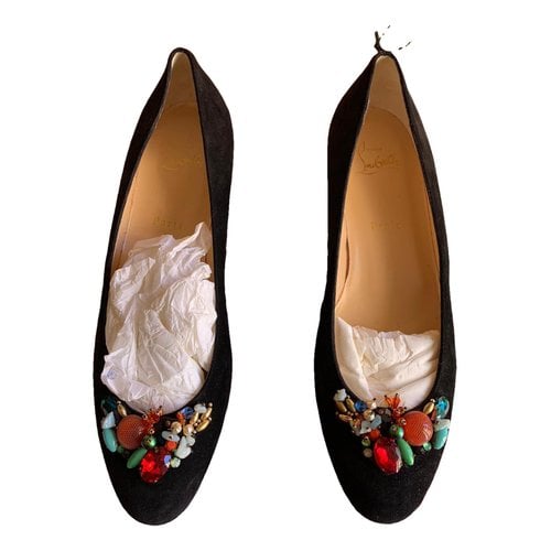 Pre-owned Christian Louboutin Ballet Flats In Black