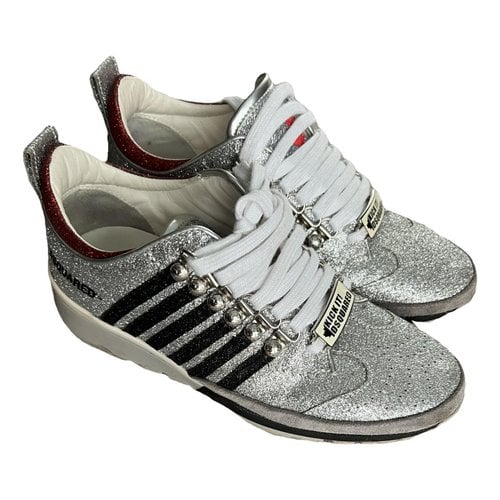 Pre-owned Dsquared2 Leather Trainers In Metallic