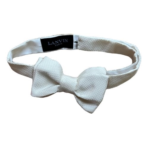 Pre-owned Lanvin Silk Tie In White