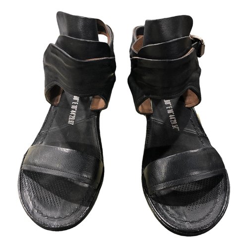 Pre-owned A.s.98 Leather Sandals In Black